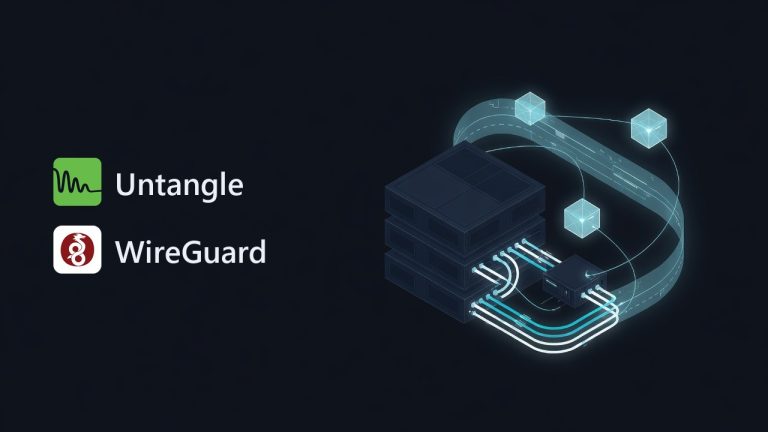 Untangle and WireGuard logos beside an illustration for the article: Untangle: WireGuard VPN