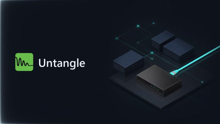 Untangle logo beside an illustration for the article: How to Install Untangle NG Firewall on the Vault