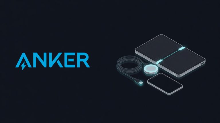 Anker logo beside an illustration for the article: Anker Magnetic Battery, 10K Foldable Wireless Portable Charger