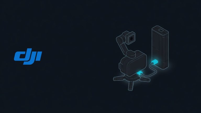 DJI logo beside an illustration for the article: Osmo Pocket 3 Battery Extension: Power Up Your Tiny Vlogging Beast