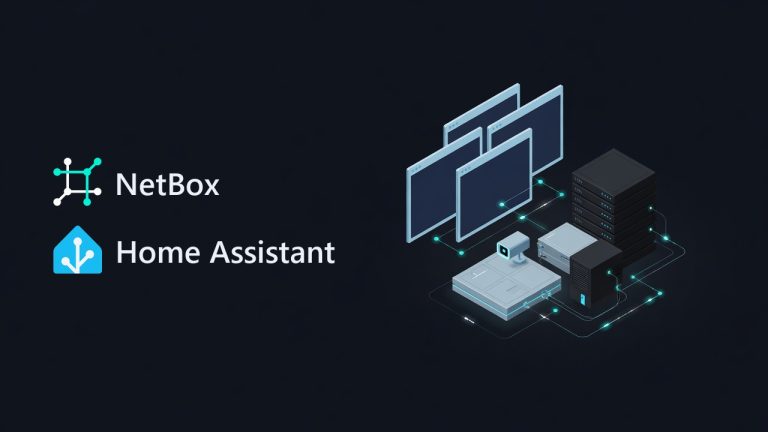 NetBox and Home Assistant logos beside an illustration for the article: NetBox + Home Assistant: syncing your network into automations