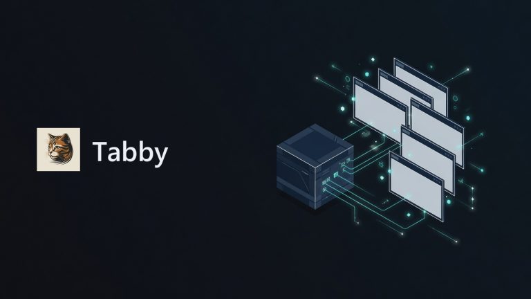 Tabby logo beside an illustration for the article: What Tabby is really doing when you hit autocomplete