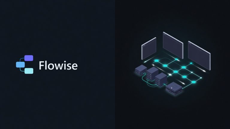 Flowise logo beside an illustration for the article: How Flowise Works: Architecture and Data Flow Explained