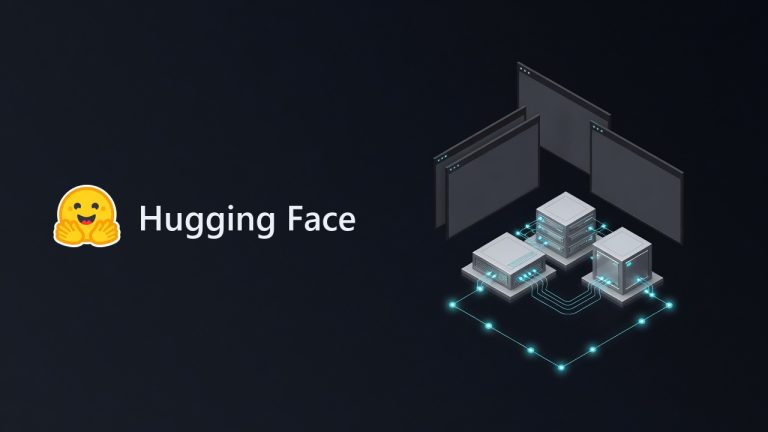 Hugging Face logo beside an illustration for the article: How Hugging Face Works: Architecture for Self-Hosters