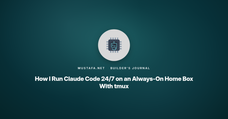 How I Run Claude Code 24/7 on an Always-On Home Box With tmux