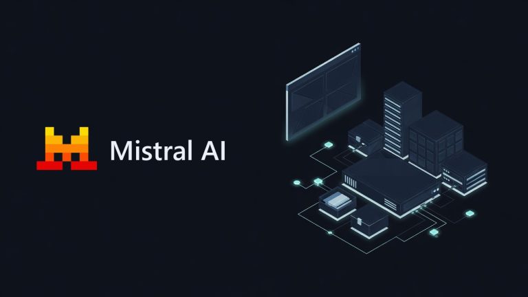 Mistral AI logo beside an illustration for the article: Mistral Large 4 lands as API preview, open weights due this month