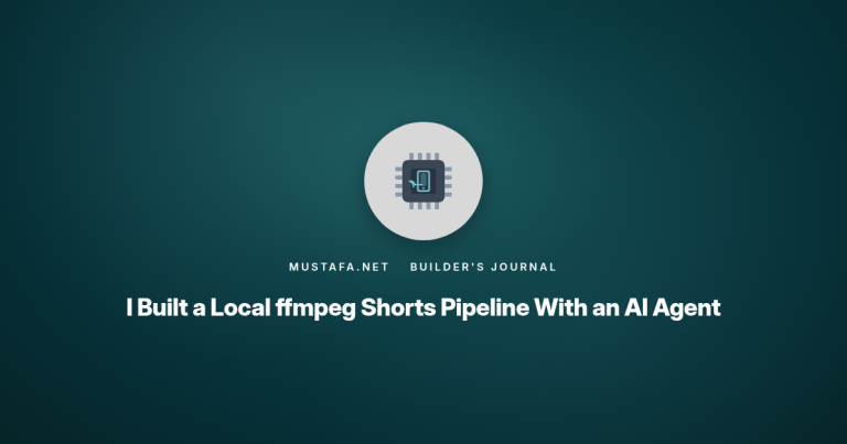 I Built a Local ffmpeg Shorts Pipeline With an AI Agent