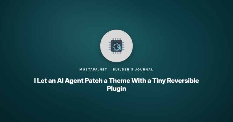 I Let an AI Agent Patch a Theme With a Tiny Reversible Plugin