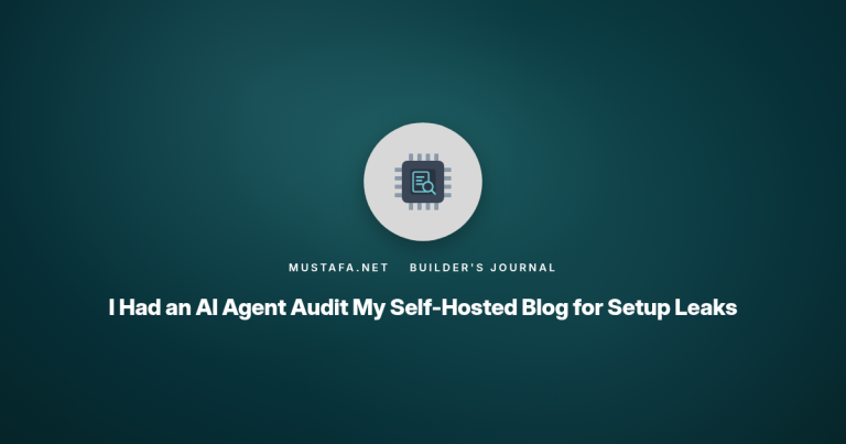 I Had an AI Agent Audit My Self-Hosted Blog for Setup Leaks